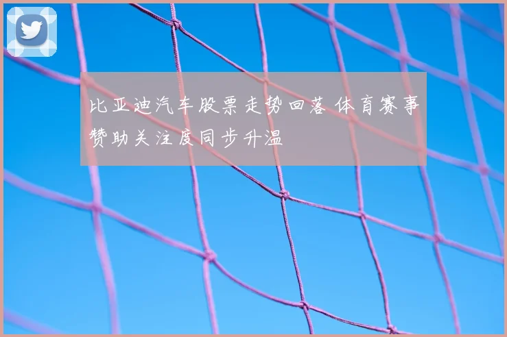 比亚迪汽车股票走势回落 体育赛事赞助关注度同步升温